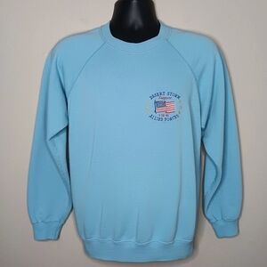 VTG 90s 1991 Desert Storm Medium Sweatshirt USA Flag Hanes Military Patriotic